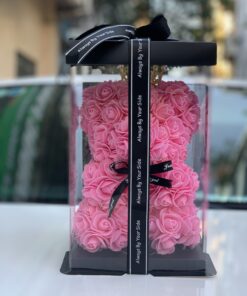 Hộp hoa xốp gấu 25cm