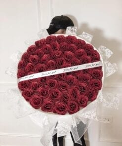 Bó hoa hồng sáp cao cấp nhũ HN3