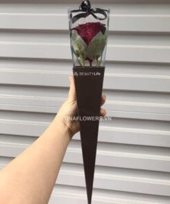 Hoa sáp nhũ 1 bông màu hồng