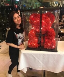 Hoa hồng xốp gấu bông