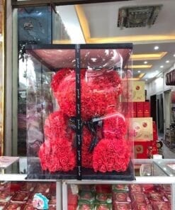 Gấu hoa hồng xốp màu đỏ