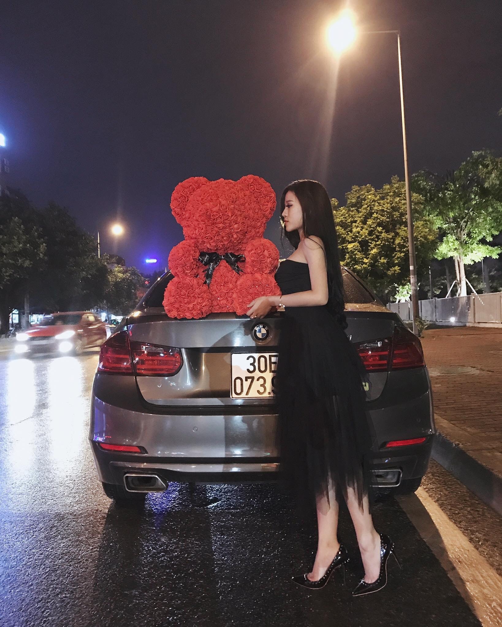 Gấu hoa hồng xốp