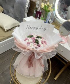 Bó mix hoa hồng 4 lớp