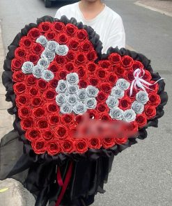 TRÁI TIM VOAN GHI CHỮ 99 BÔNG -ODER