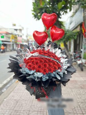 Bó hoa bong bóng cao cấp nhũ + sáp cao cấp