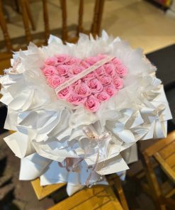 trái tim công chúa hoa sáp + nhũ ecuado xinh xinh 2025 tặng kèm bong bóng