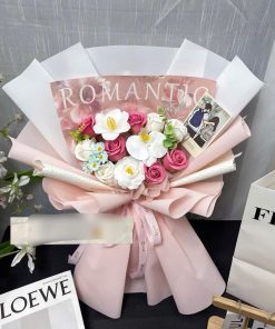 Bó hoa 15 bông mix hoa trắng