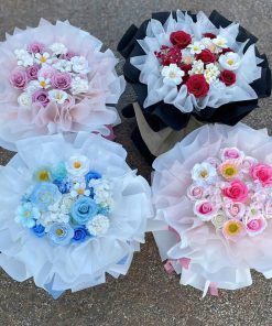 Bó hoa tròn mix nơ 20-10