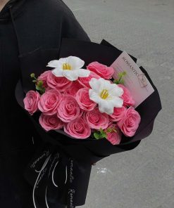 BÓ HOA HỒNG SEN +TULIP