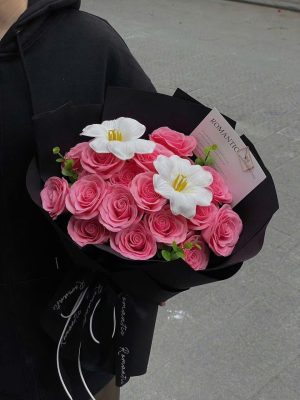 BÓ HOA HỒNG SEN +TULIP